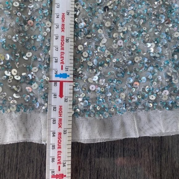 Aidan Mattox Icy silver blue sequin sheath slip dress from Bloomingdale's NWT - Picture 8 of 15